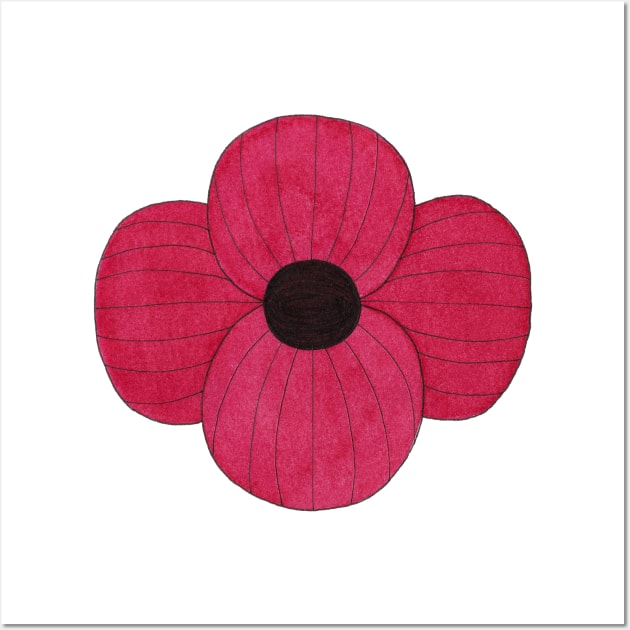 Red Ink Poppy Wall Art by sallycummingsdesigns